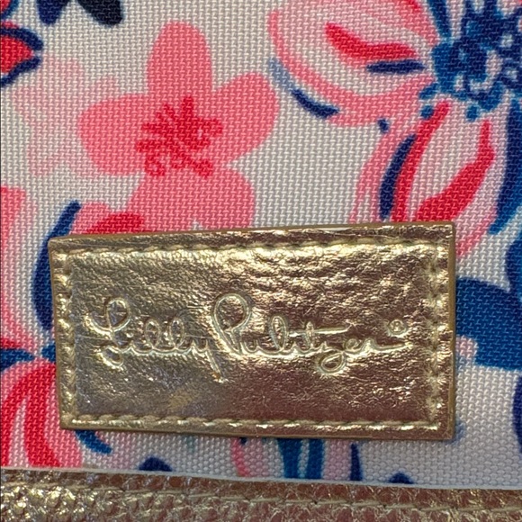 Lilly Pulitzer Pink and Gold Floral Tote - Picture 2 of 12